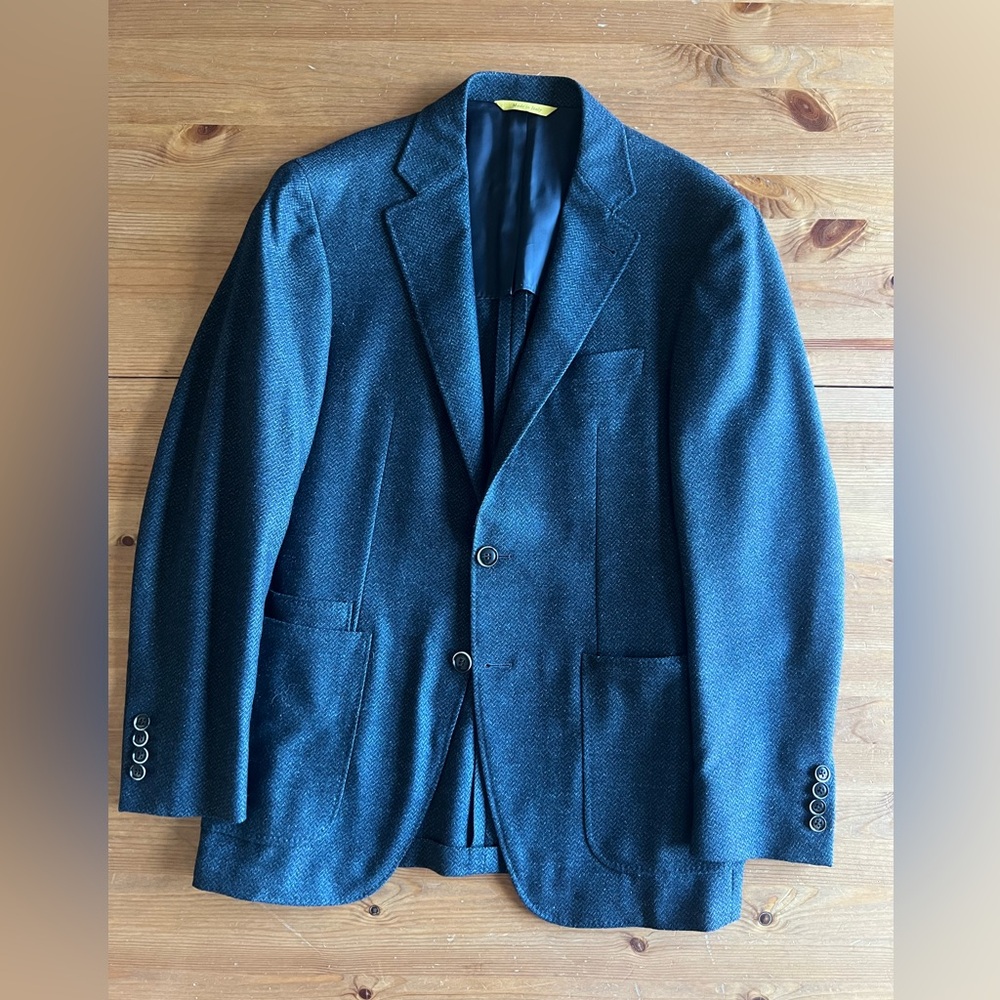 Canali Kei Green Knit Blazer